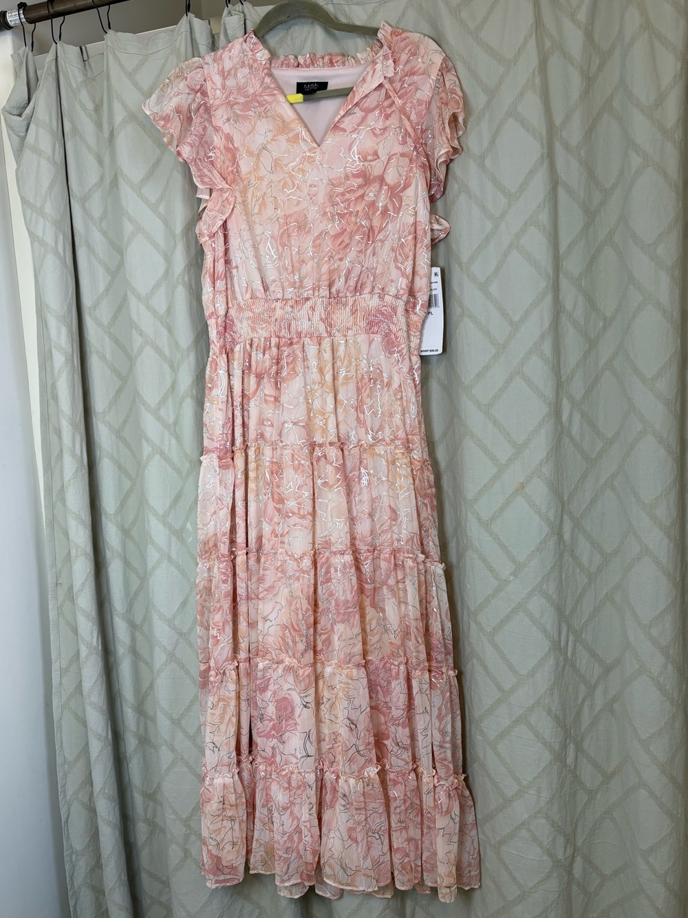 NWT MSK Petite Large Pink Flowy Dress